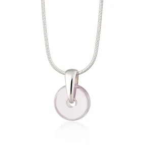 Silver Purple Spinning Disc Necklace