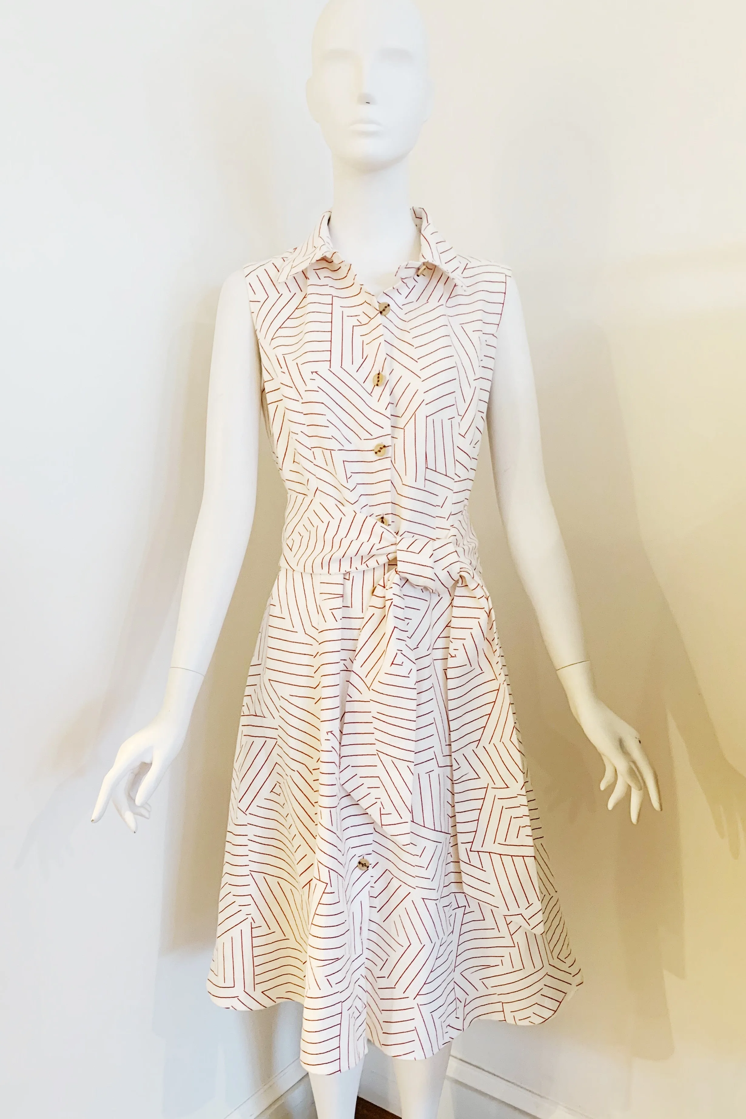 Sleeveless Shirt Dress
