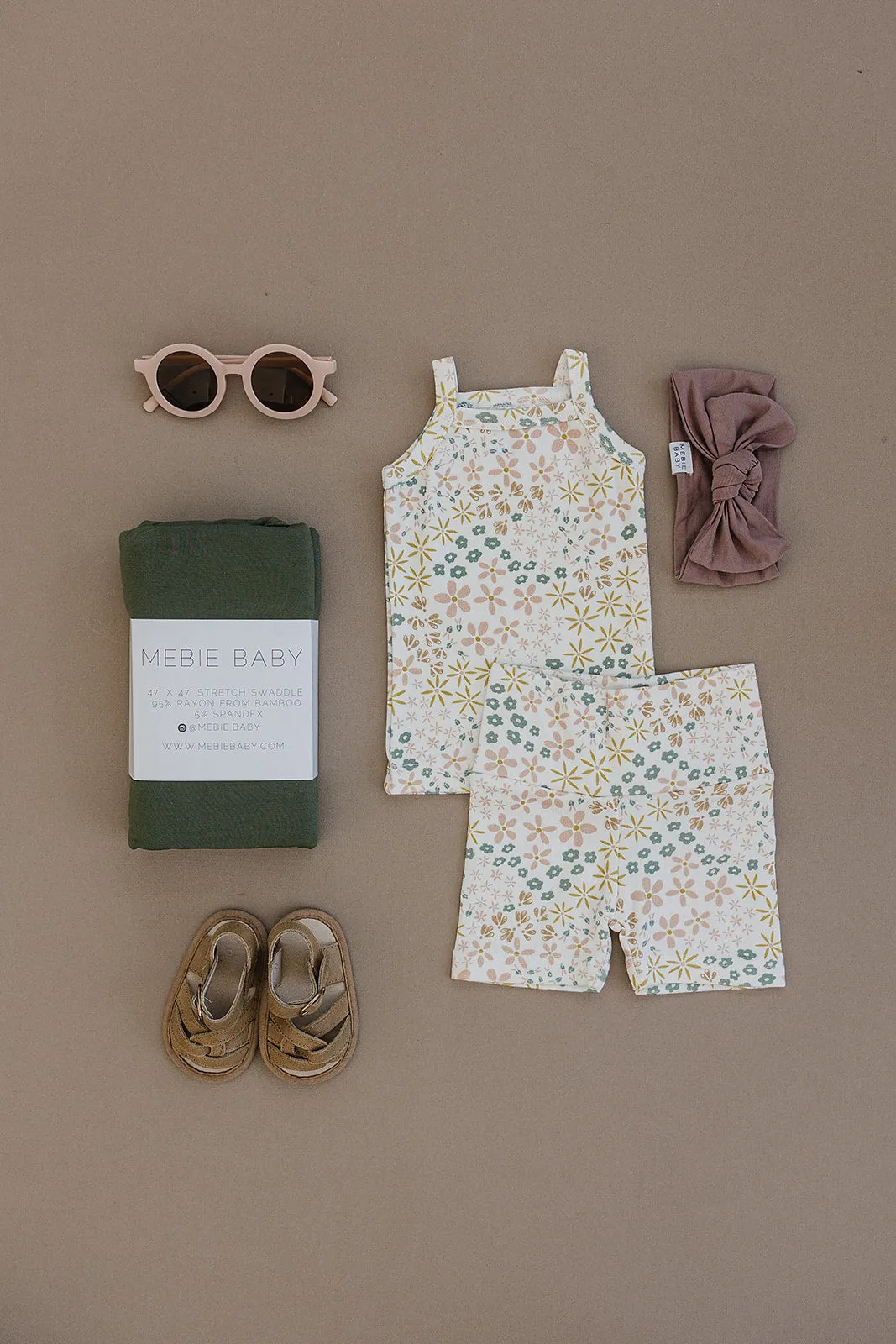 Spring Floral Tank   Biker Short Set