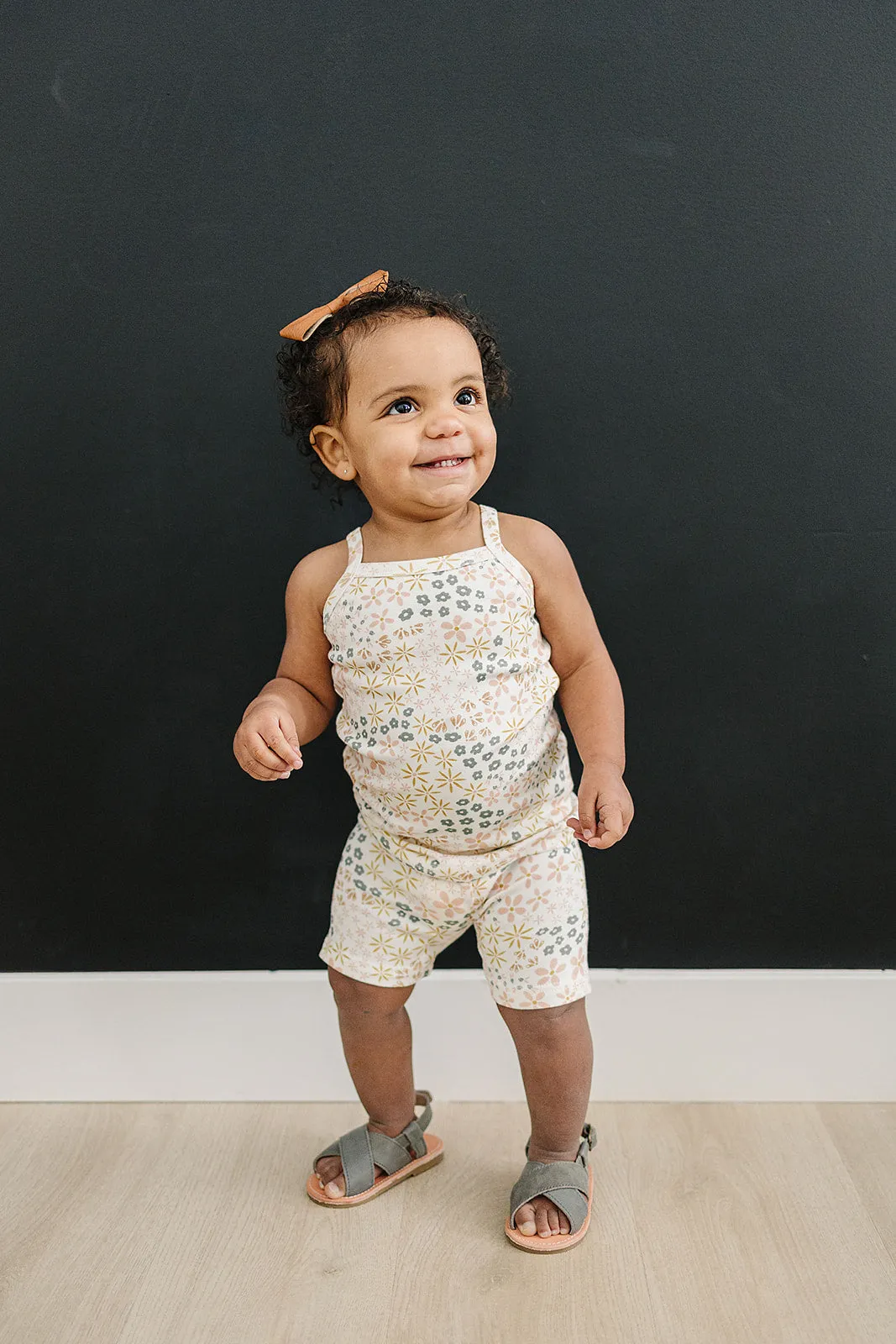 Spring Floral Tank   Biker Short Set