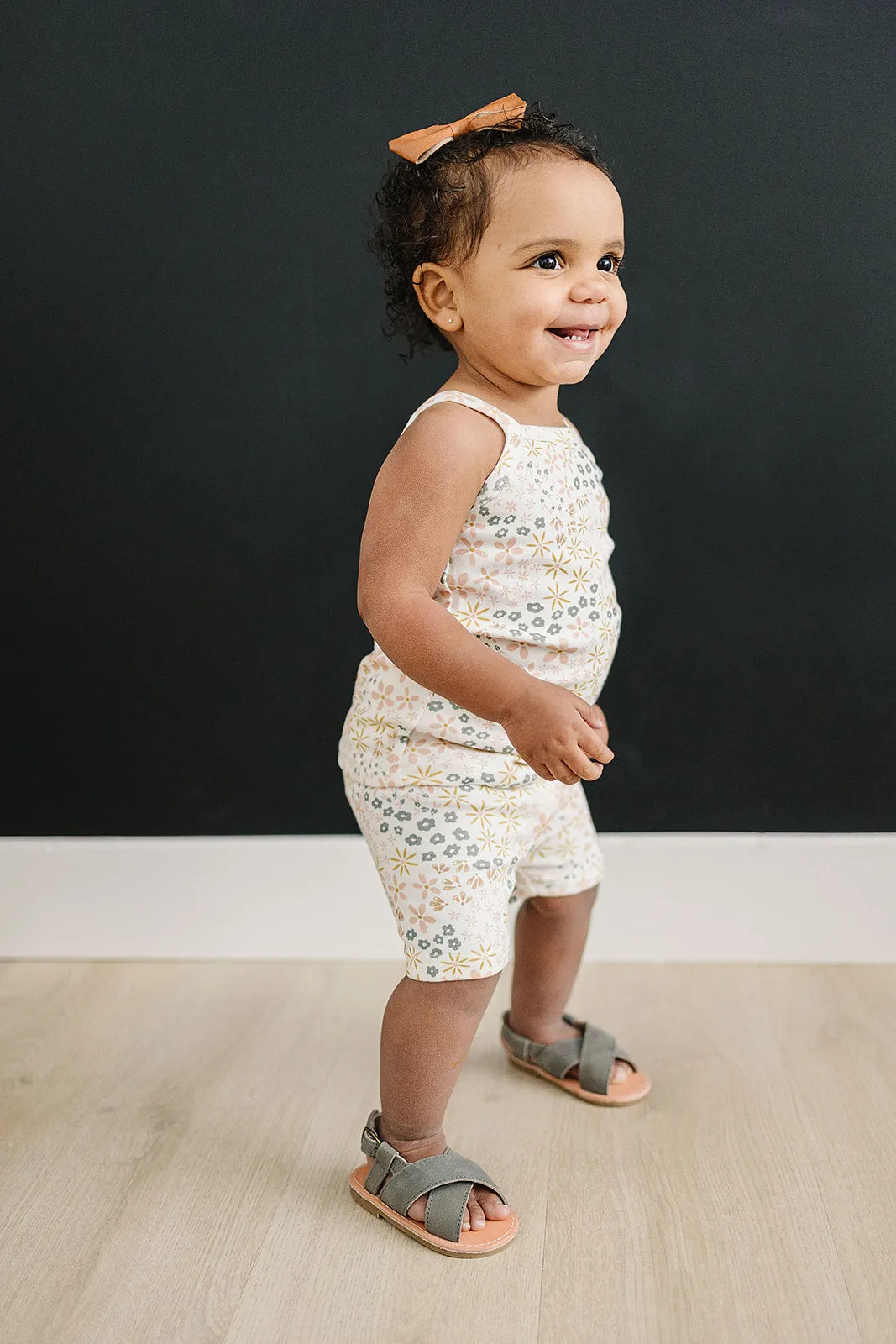 Spring Floral Tank   Biker Short Set