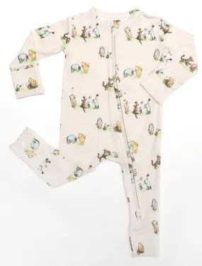 Sweet Summer Vintage Pooh - Bamboo Zippy Romper