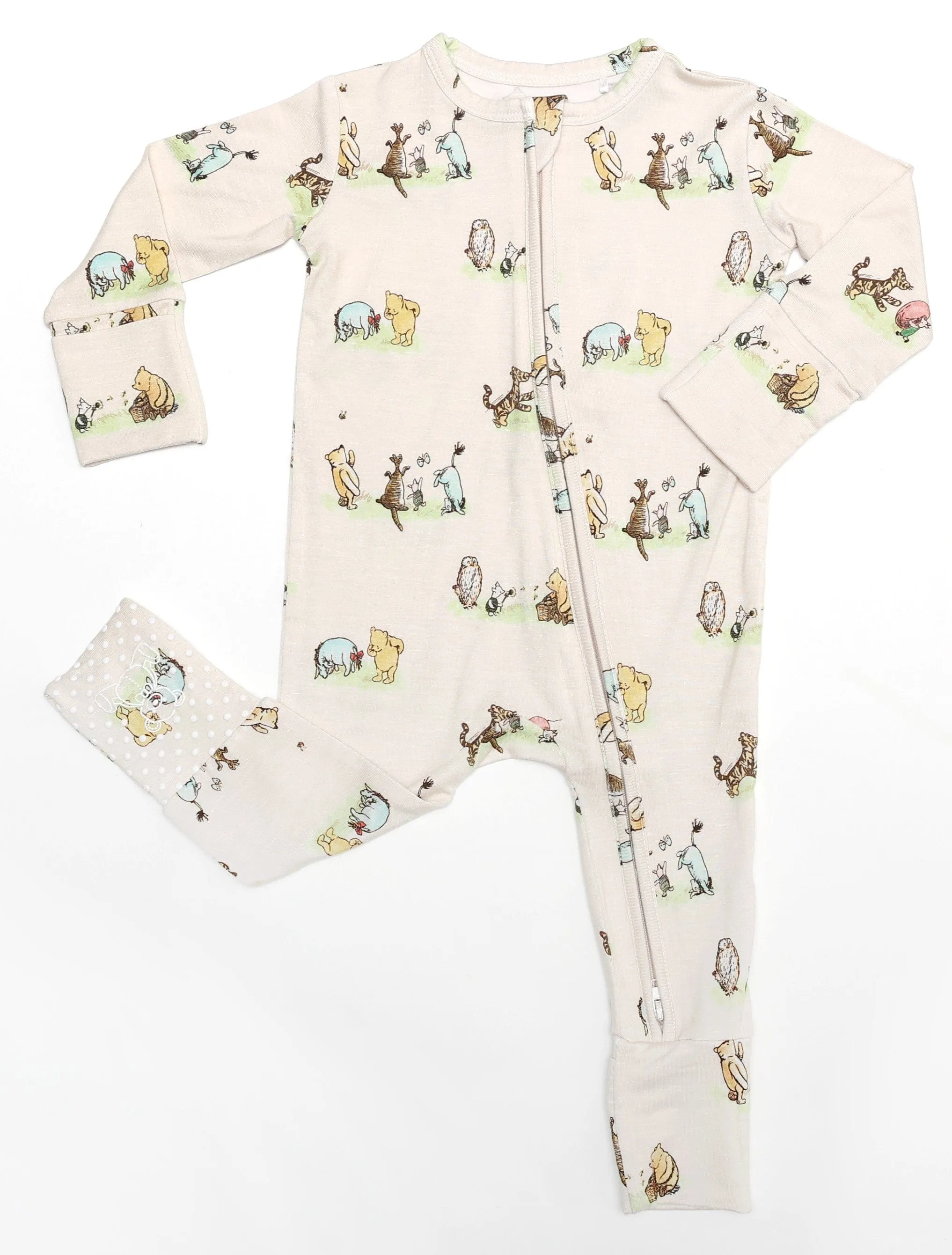 Sweet Summer Vintage Pooh - Bamboo Zippy Romper