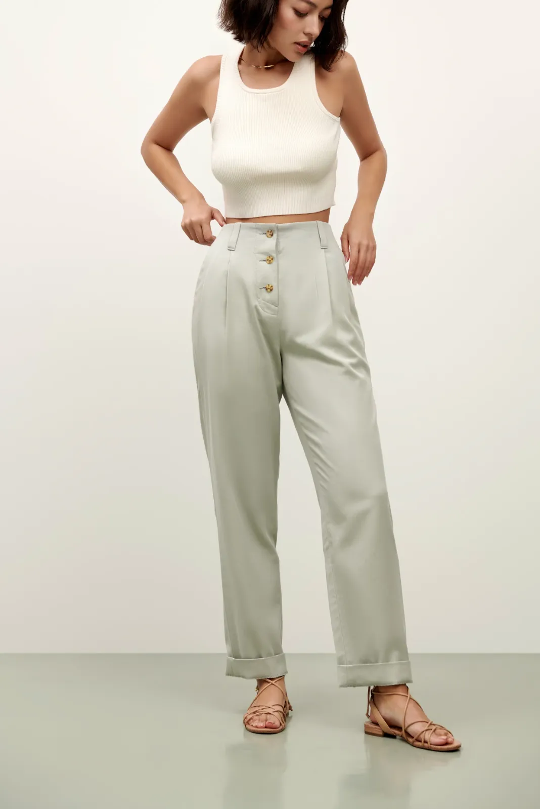 The Lili Knit Tank Top - Tofu