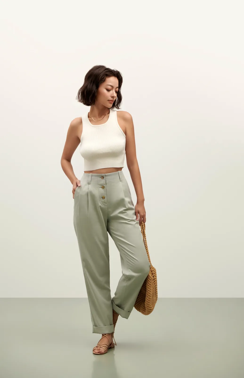 The Lili Knit Tank Top - Tofu