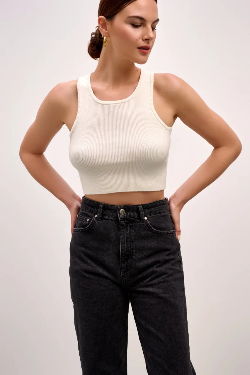The Lili Knit Tank Top - Tofu