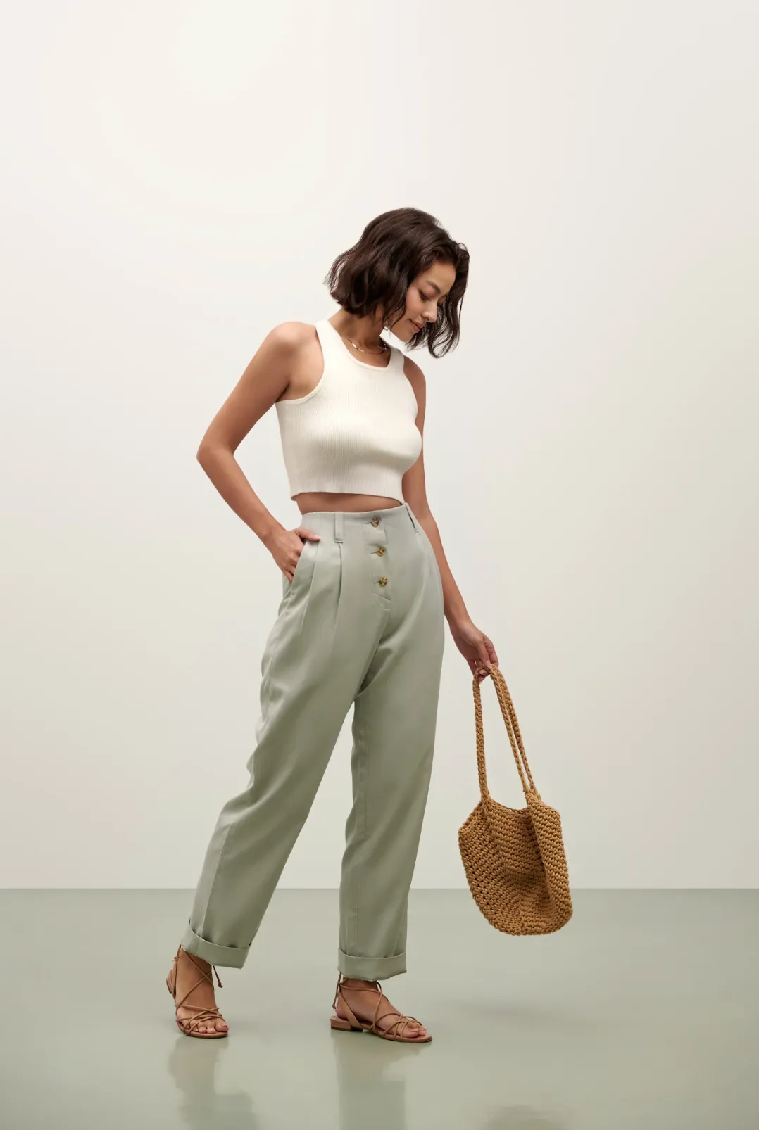 The Lili Knit Tank Top - Tofu