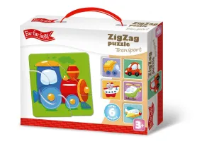 Toddler Puzzles for 2  Years - Zigzag Transport Double Jigsaw - Montessori Toys - Colorful, Creative, Educational