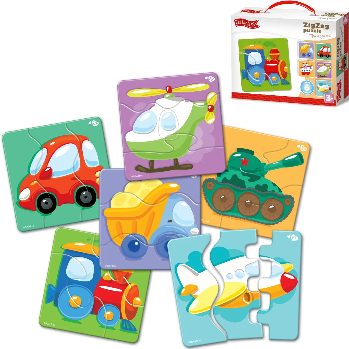 Toddler Puzzles for 2  Years - Zigzag Transport Double Jigsaw - Montessori Toys - Colorful, Creative, Educational